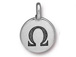 TierraCast Pewter Alphabet Charm Antique Silver Plated -  Omega