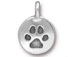 10 - TierraCast Antique Silver Paw Print Charm