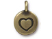 10 - TierraCast Oxidized Brass Heart Charm