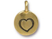 10 - TierraCast Antique Gold Heart Charm