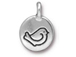 10 - TierraCast Antique Silver Fat Bird Charm