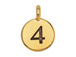 TierraCast Pewter Number Charm Antique gold Plated - 4