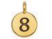 TierraCast Pewter Number Charm Antique gold Plated - 8