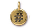 10 - TierraCast Antique Gold Hashtag (#) Charm