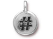 10 - TierraCast Antique Silver Hashtag (#) Charm