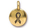 10 - TierraCast Antique Gold Ribbon Charm