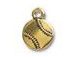 5 - TierraCast Baseball Pewter Charm Antique Gold Plated