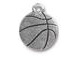 5 - TierraCast Basketball Pewter Charm Antique Silver Plated
