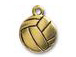 5 - TierraCast Volleyball Pewter Charm Antique Gold Plated