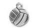 5 - TierraCast Volleyball Pewter Charm Antique Silver Plated