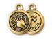 TierraCast Pewter Zodiac Sign Charms Antique Gold Plated - Aquarius