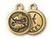 TierraCast Pewter Zodiac Sign Charms Antique Gold Plated - Pisces