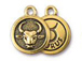TierraCast Pewter Zodiac Sign Charms Antique Gold Plated - Taurus