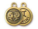 TierraCast Pewter Zodiac Sign Charms Antique Gold Plated - Gemini