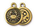 TierraCast Pewter Zodiac Sign Charms Antique Gold Plated - Cancer