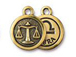 TierraCast Pewter Zodiac Sign Charms Antique Gold Plated - Libra
