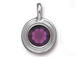 Amethyst - TierraCast Bright Rhodium Plated Pewter Stepped Bezel Charm with Swarovski Stone, February Birthstone