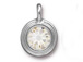 Crystal - TierraCast Bright Rhodium Plated Pewter Stepped Bezel Charm with Swarovski Stone, April Birthstone