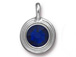 Cobalt - TierraCast Bright Rhodium Plated Pewter Stepped Bezel Charm with Swarovski Stone