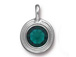 Emerald - TierraCast Bright Rhodium Plated Pewter Stepped Bezel Charm with Swarovski Stone, May Birthstone