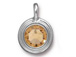 Light Colorado Topaz - TierraCast Bright Rhodium Plated Pewter Stepped Bezel Charm with Swarovski Stone