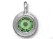 Peridot - TierraCast Bright Rhodium Plated Pewter Stepped Bezel Charm with Swarovski Stone, August Birthstone