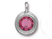 Rose - TierraCast Bright Rhodium Plated Pewter Stepped Bezel Charm with Swarovski Stone, October Birthstone