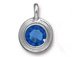 Sapphire - TierraCast Bright Rhodium Plated Pewter Stepped Bezel Charm with Swarovski Stone, September Birthstone