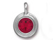 Siam - TierraCast Bright Rhodium Plated Pewter Stepped Bezel Charm with Swarovski Stone, January Birthstone