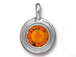 Tangerine - TierraCast Bright Rhodium Plated Pewter Stepped Bezel Charm with Swarovski Stone