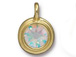 Crystal AB - TierraCast Bright Gold Plated Pewter Stepped Bezel Charm with Swarovski Stone
