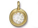 Crystal - TierraCast Bright Gold Plated Pewter Stepped Bezel Charm with Swarovski Stone, April Birthstone