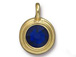 Cobalt - TierraCast Bright Gold Plated Pewter Stepped Bezel Charm with Swarovski Stone