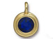 Cobalt - TierraCast Bright Gold Plated Pewter Stepped Bezel Charm with Swarovski Stone