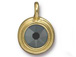 Jet Hematite - TierraCast Bright Gold Plated Pewter Stepped Bezel Charm with Swarovski Stone