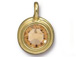 Light Colorado Topaz - TierraCast Bright Gold Plated Pewter Stepped Bezel Charm with Swarovski Stone