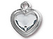 TierraCast Bright Rhodium Plated Pewter Heart Stepped Bezel Charm with Swarovski Stone - Crystal