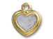 TierraCast Bright Gold Plated Pewter Heart Stepped Bezel Charm with Swarovski Stone - Crystal