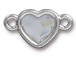 TierraCast Bright Rhodium Plated Pewter Heart  Bezel Link with Swarovski Stone - Crystal