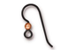 10 - TierraCast Earwires 15.5mm black niobium with 3mm antique copper bead Accent