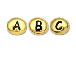  Pewter Alphabet Bead Antique Gold Plated -  Starter Set of 200 Beads