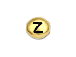 TierraCast Pewter Alphabet Bead Antique Gold Plated -  Z