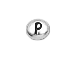 TierraCast Pewter Alphabet Bead  <i><u>Antiqued Rhodium or White Bronze Plate</i></u> Plated -  P