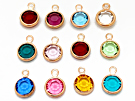 Rose Gold Plated Swarovski Channel Birthstone Charms (R-CC6G)