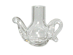 Tea Pot (Aladdin lamp) Shape    (Silvertone cap & plaster stopper included)