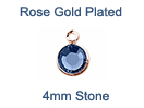 6.6mm - ROSE GOLD PLATED Swarovski Channel Birthstone Charms