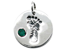 Foot Print Birthstone Charms