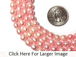 Roundish Pink Freshwater Pearls