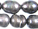 11mm Irregular Oval Freshwater Pearl - Silver Grey
