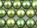 6mm Round Freshwater Pearl Strand - Dark Pea Green